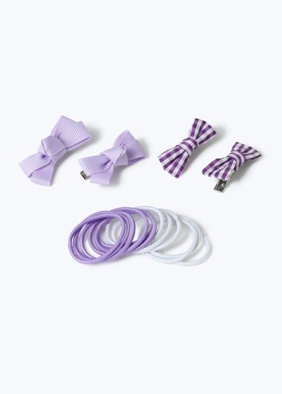 Flitzy Back To School Purple Hair Bobble & Clip Set