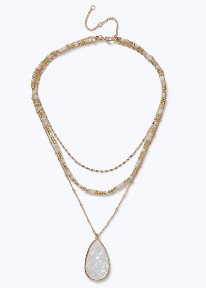 Muse Gold Multirow Chain Mop Necklace