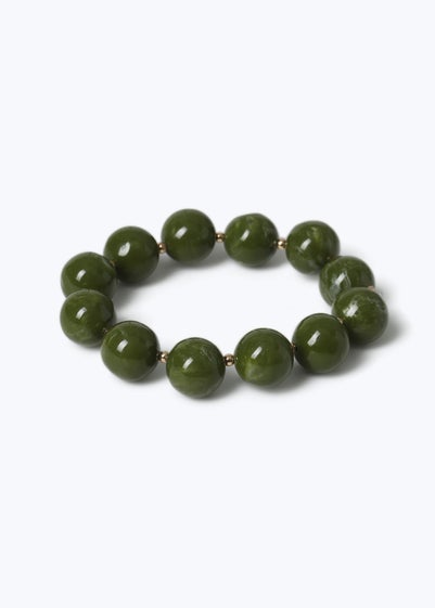 Muse Green Bead Stretch Bracelet