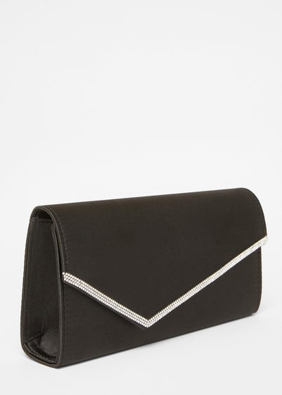 Quiz Black Diamante Clutch