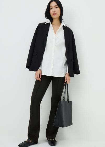 Black Front Seam Flare Leggings
