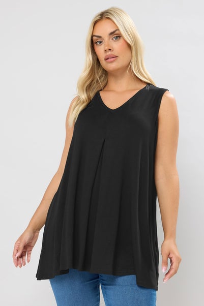 Yours Curve Black Swing Vest Top