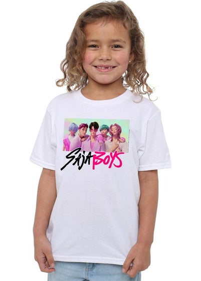 K-Pop Demon Hunters Kids White Saja Boys Photo Frame T-Shirt (3-13yrs)
