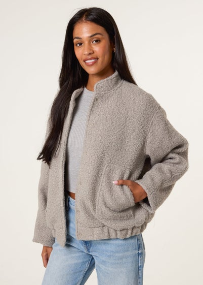 Blue Vanilla Grey Faux Shearling Jacket