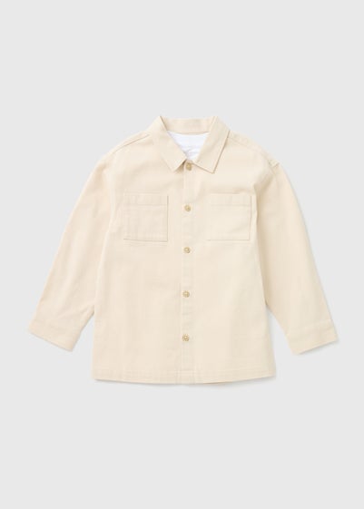 Boys Cream Smart T-Shirt & Shacket (1-7yrs)