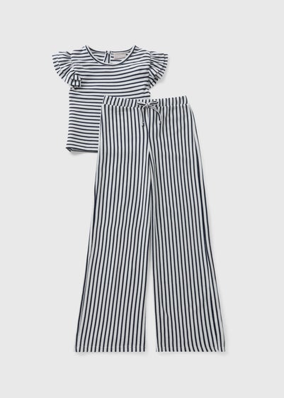 Girls Navy Stripe Top & Trouser Set (7-15yrs)