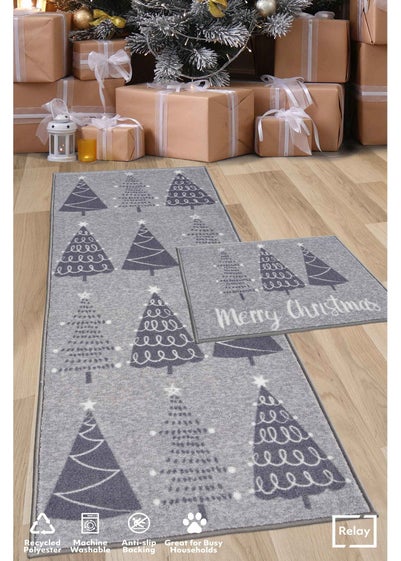 Homemaker Grey Christmas Trees Runner