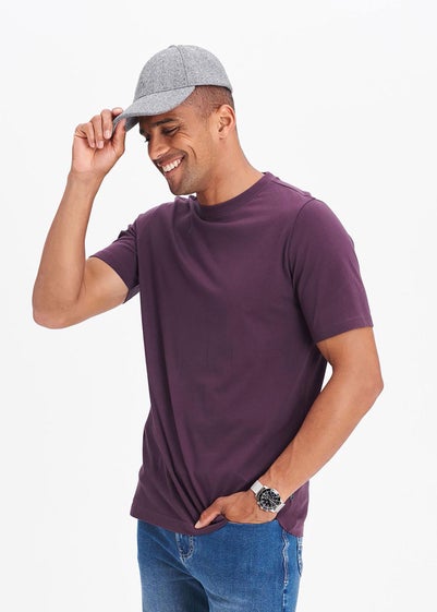 Cotton Traders Deep Violet Crew Neck T-Shirt
