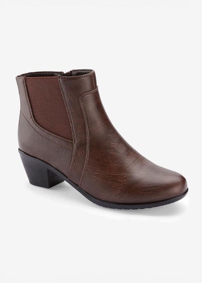 Cotton Traders Chocolate Heeled Trouser Boots