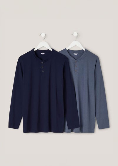 Cotton Traders Multi 2 Pack Cotton Rich Grandad Tops