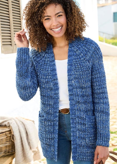 Cotton Traders Night Sky Fleck Edge To Edge Cardigan