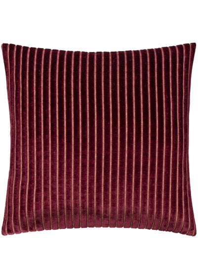 Paoletti Savoy Stripe Velvet Burgundy Cushion