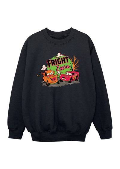 Disney Cars Fright Zone Boys Black Graphic Sweatshirt (Age 3-13 Years)