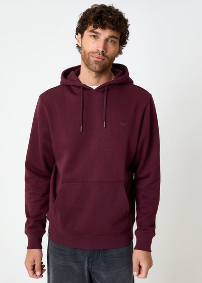 Threadbare Burgundy Cotton Blend Pullover Hoody