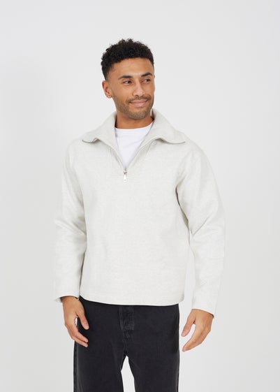 Brave Soul Natural High Funnel Neck 1/4 Zip Sweatshirt