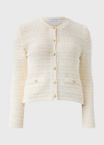 Ivory Stitch Button Cardigan