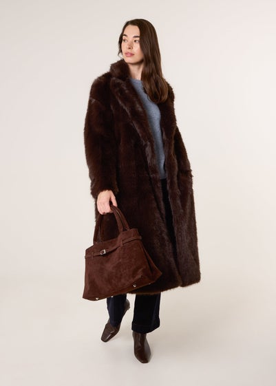 Blue Vanilla Brown Long Fluffy Coat