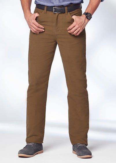 Cotton Traders Chestnut Cotton Moleskin 5 Pocket Trousers