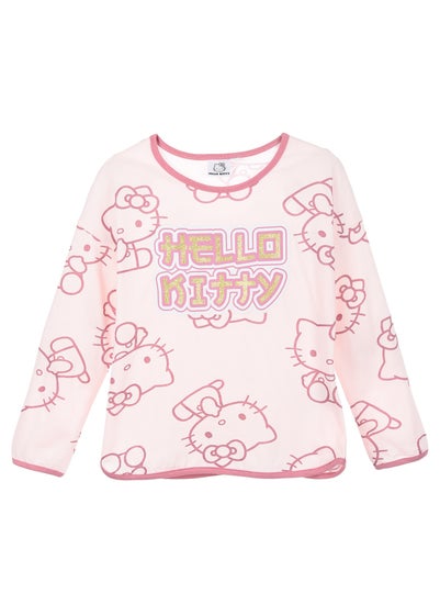 Hello Kitty Cat Kids Pink Long Sleeve Top (4-12 Years)