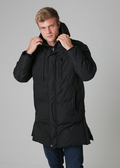 Nines Black Hooded Parka Jacket with Soft Fleece Lining