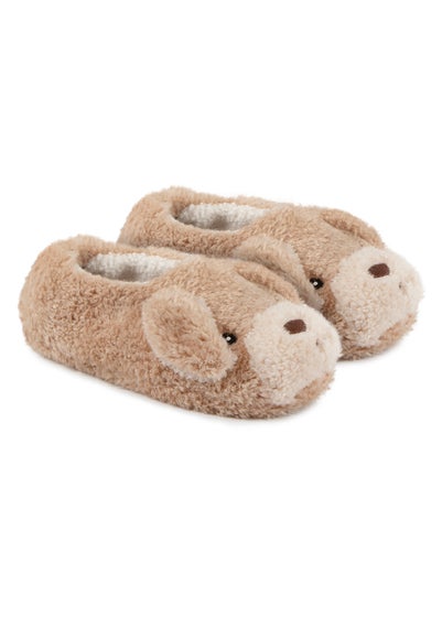 Totes Dog Ladies Novelty Dog Full Back Slippers