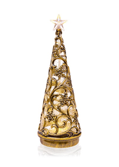Premier Decorations White Battery Operated Lit Bronze Tree with Star
