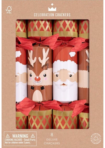 Heart & Soul Red Santa & Reindeer 12in cracker
