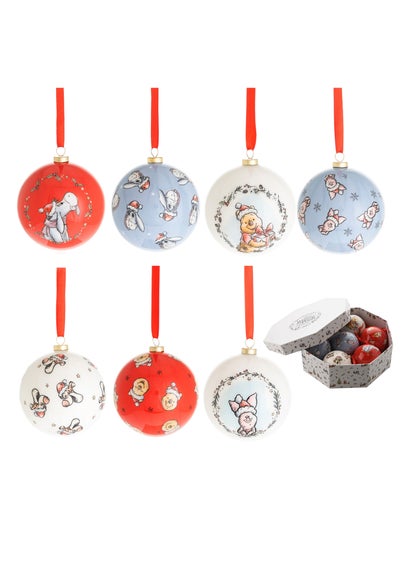 Disney Winnie The Pooh Set Of 7 Multicoloured Baubles