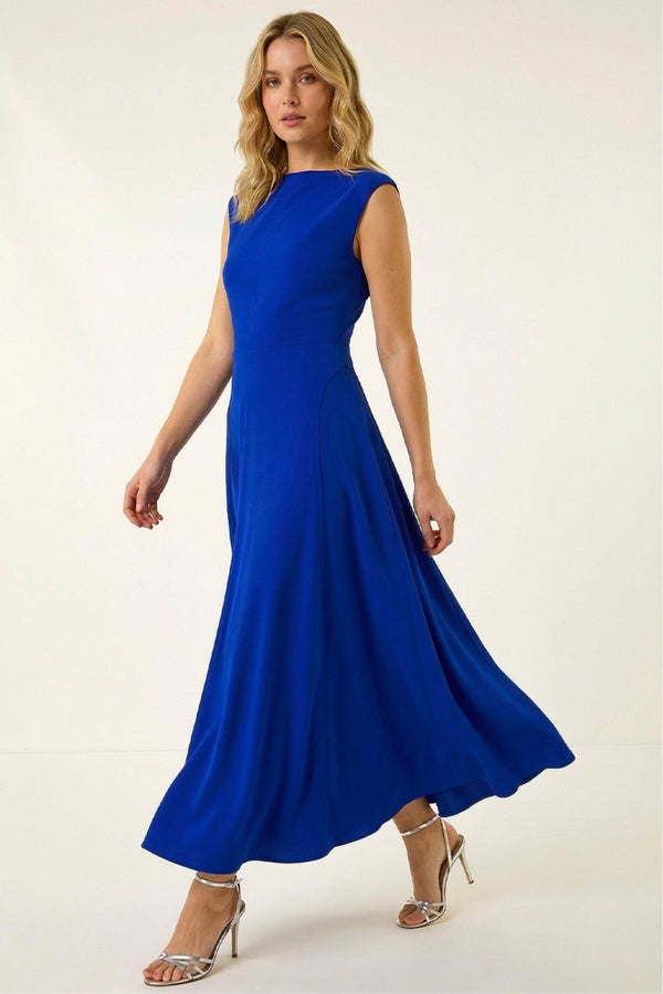 Roman Royal Blue Fit & Flare Midi Dress - 20