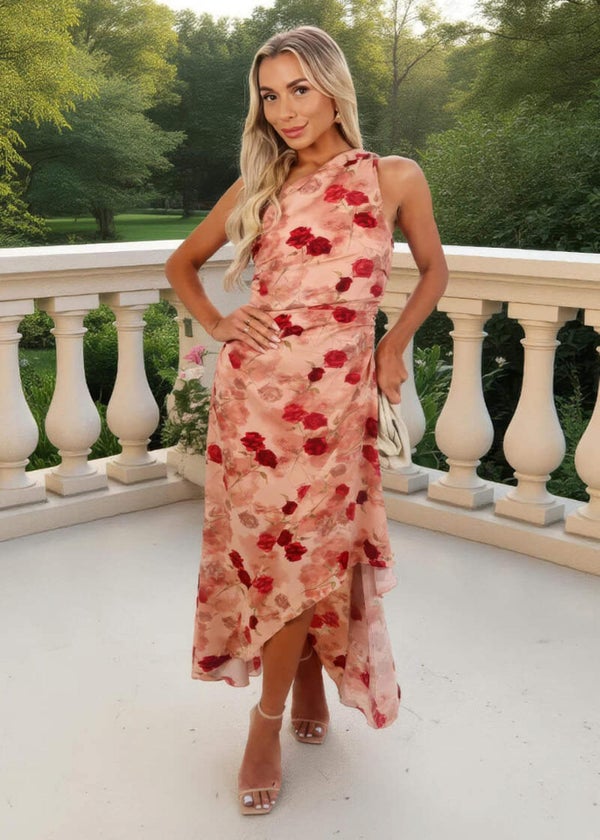 strapless open back dress Corinne One Shoulder Midi Dress main image 0