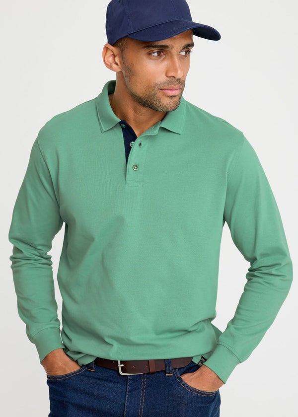 Cotton Traders Apple Long Sleeve Polo Shirt - XL | Matalan
