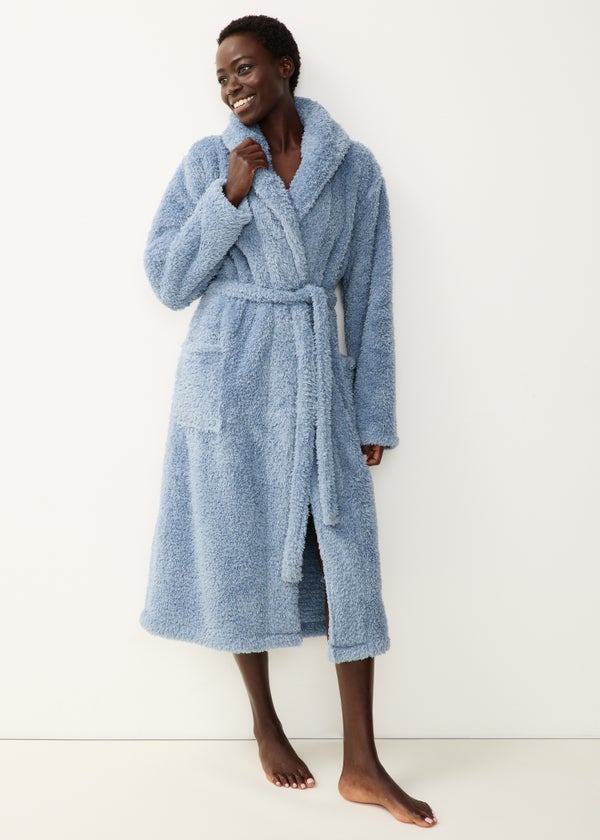 ladies blue dressing gown Waffle - Extra small vintage dressing gown