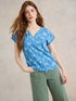 Blauer Aufdruck