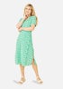 Mela Green Ditsy Print Wrap Over Dress