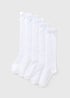 5 Pack of White Bow Knee High Socks (Younger 6-Older 6.5)