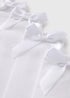 5 Pack of White Bow Knee High Socks (Younger 6-Older 6.5)