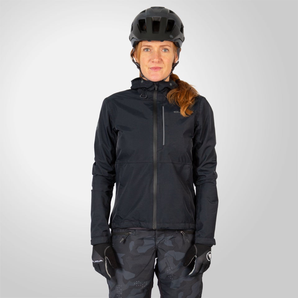 Black waterproof hooded jacket clearance