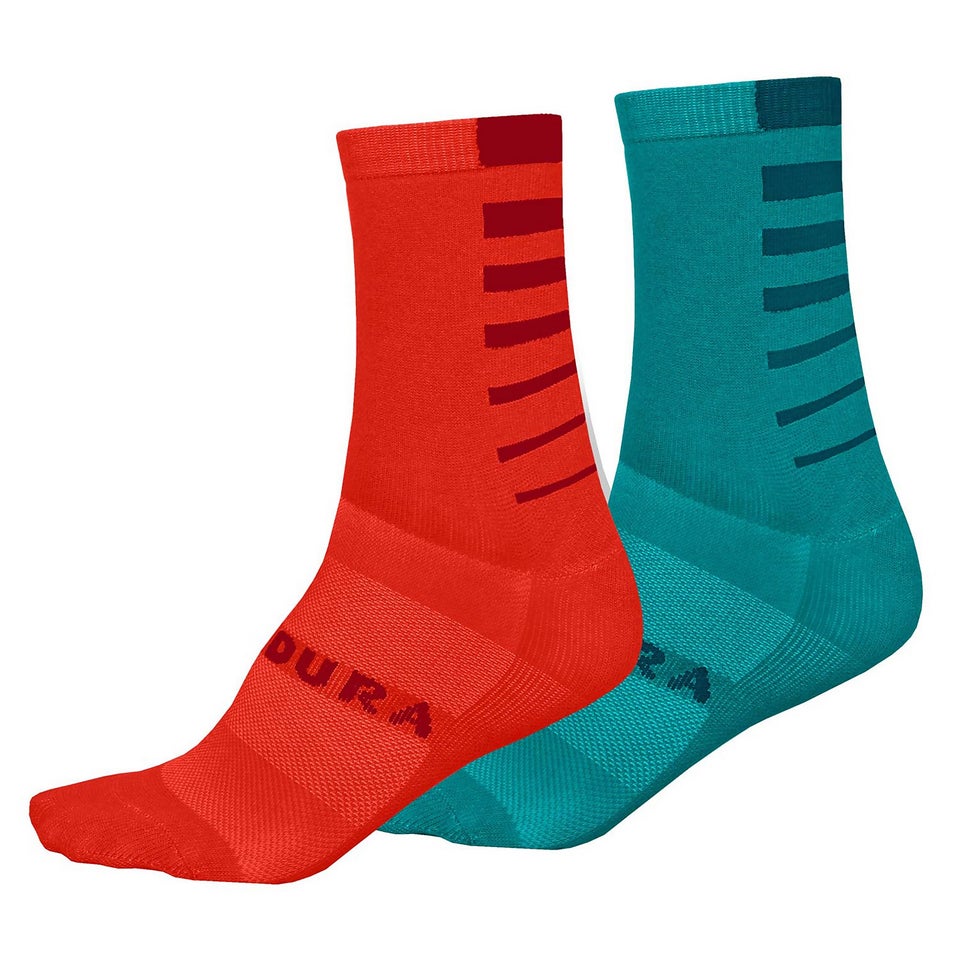 Women s Coolmax Stripe Socks Twin Pack Pacific Blue