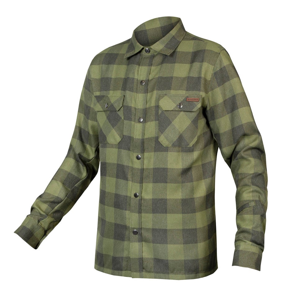Men s Hummvee Flannel Shirt Bottle Green