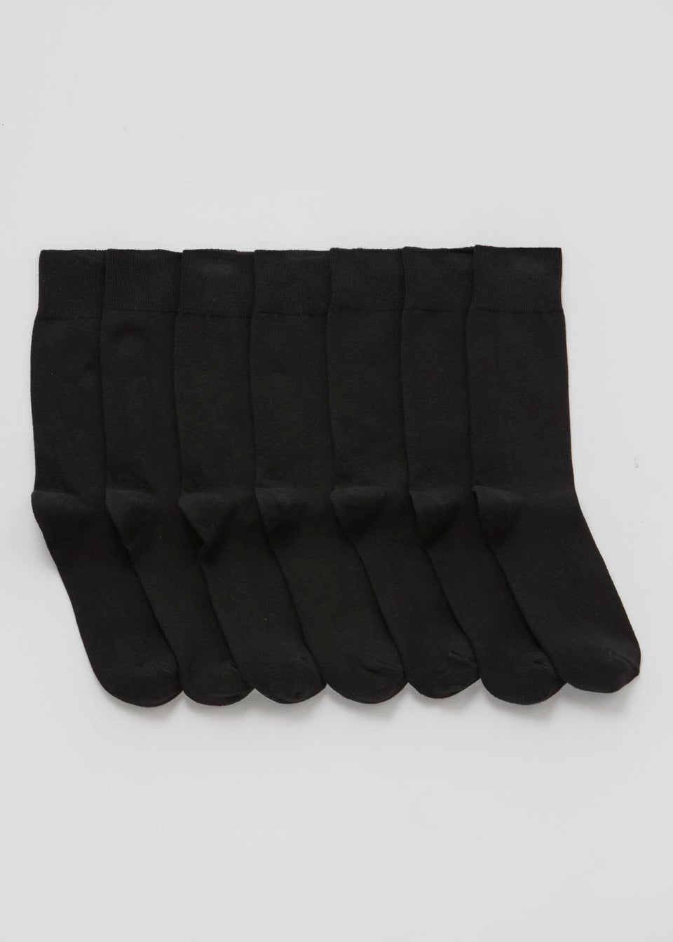 7 Pack Black Cotton Rich Socks