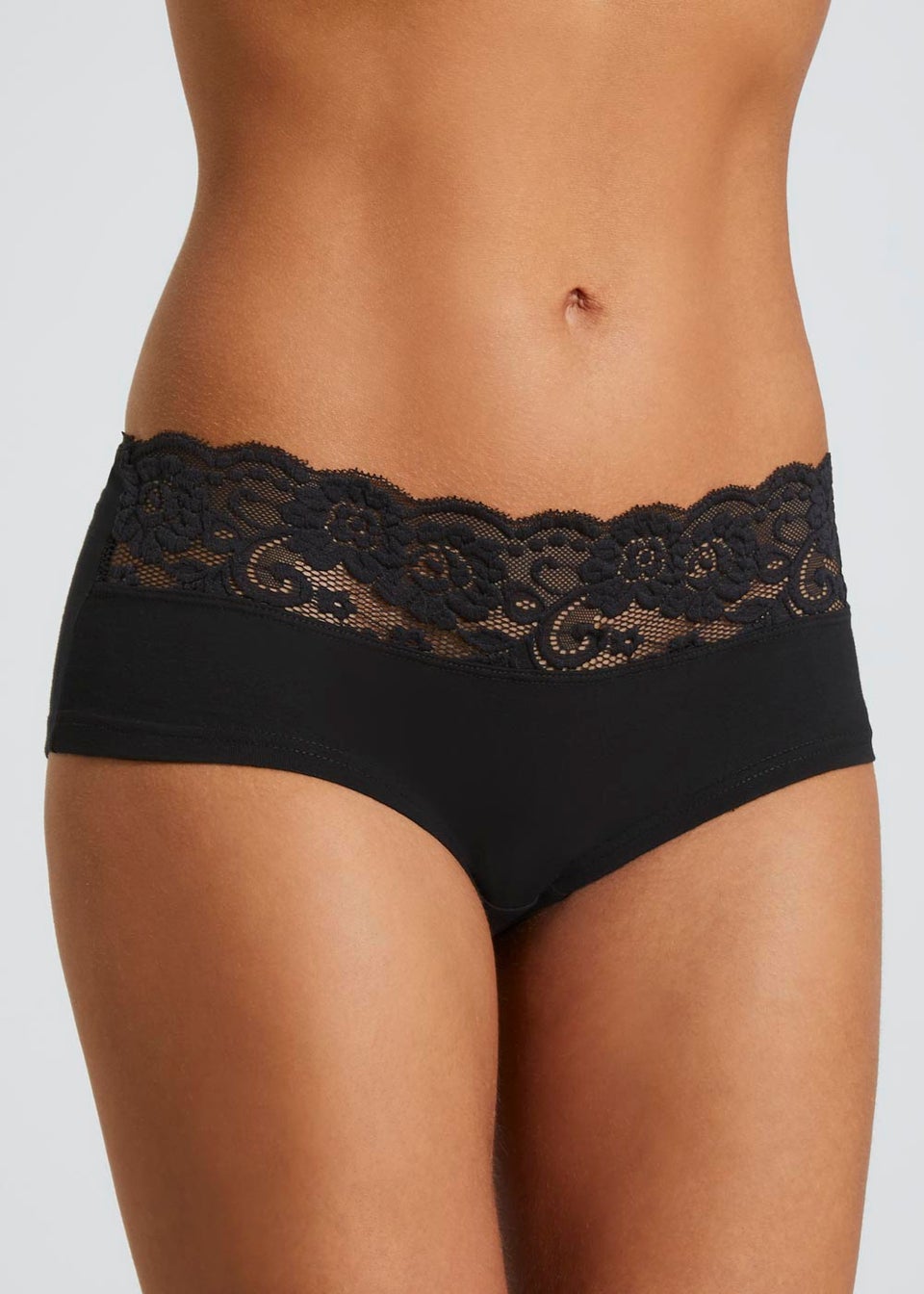 Black lace shorts knickers best sale