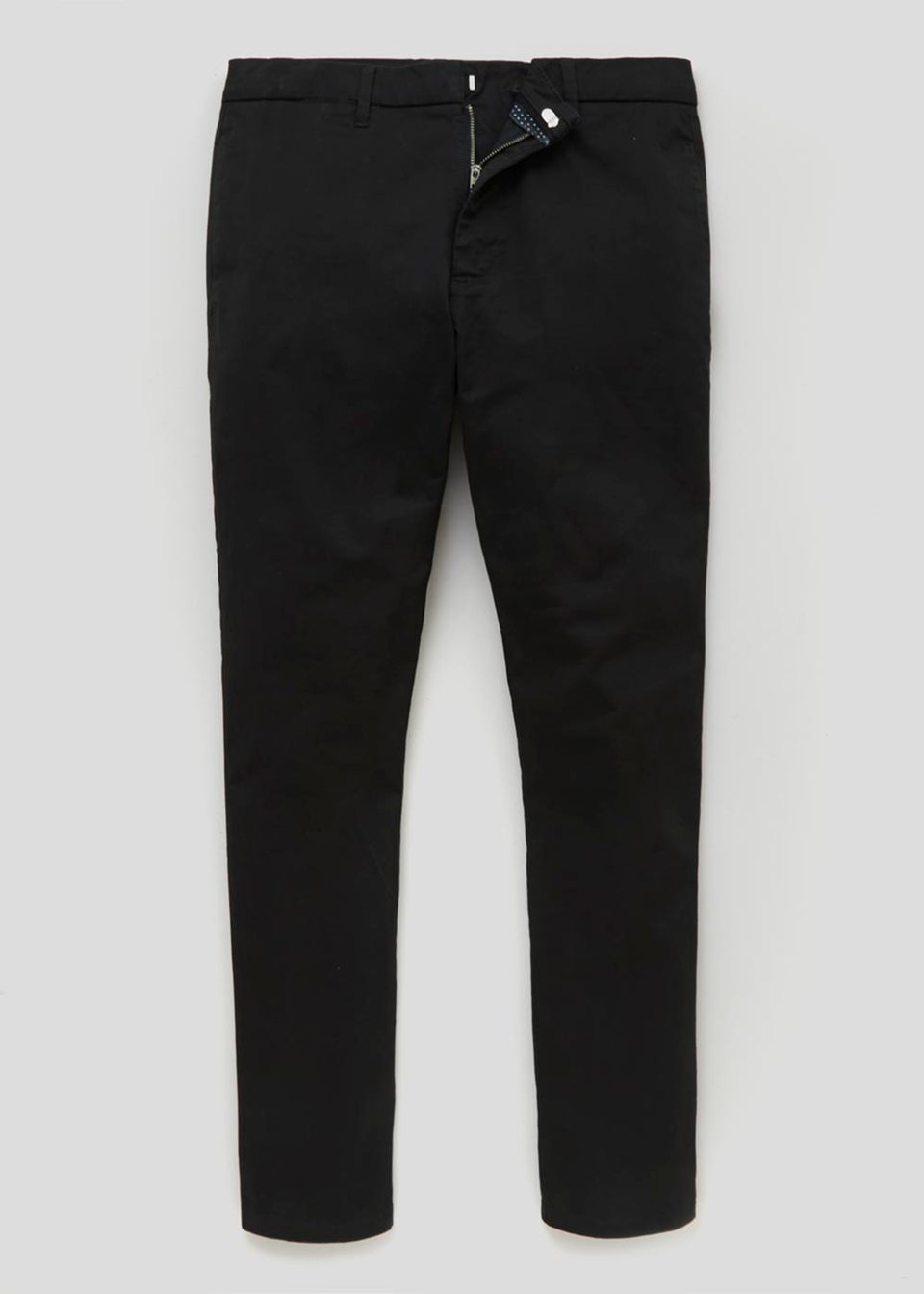 Black Straight Fit Stretch Chinos