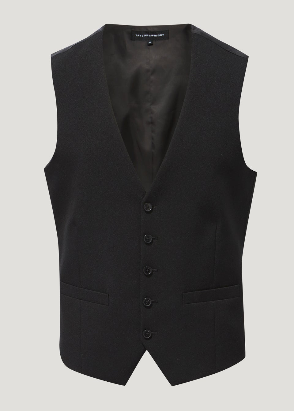 Taylor & Wright Panama Black Tailored Fit Suit Waistcoat - Matalan