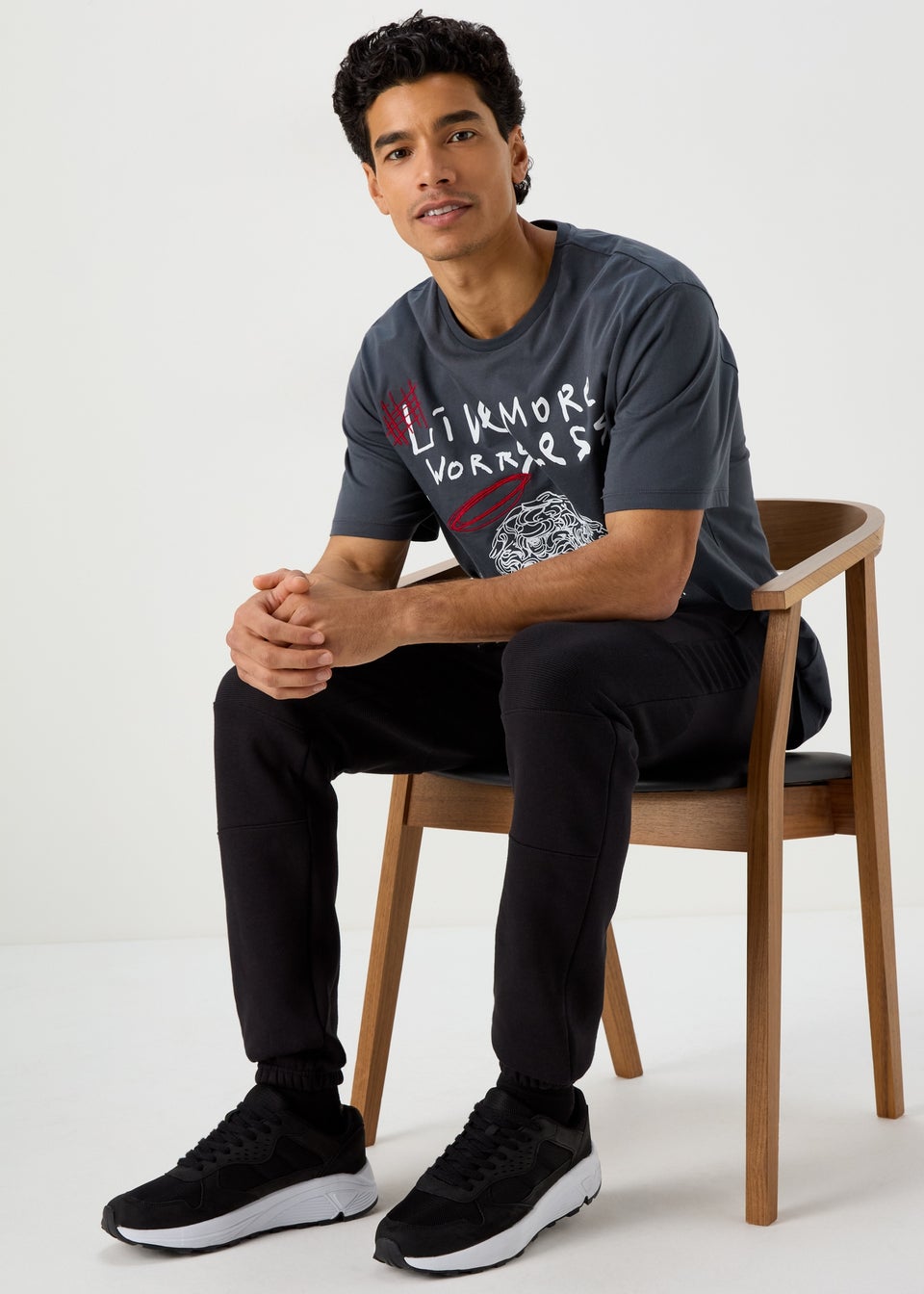 US Athletic Black Cuffed Military Joggers Matalan