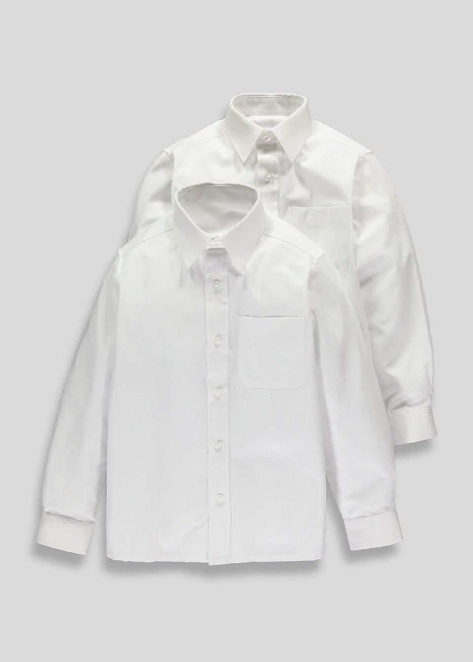 Kids 2 Pack White Generous Fit School Shirts (6-16yrs)