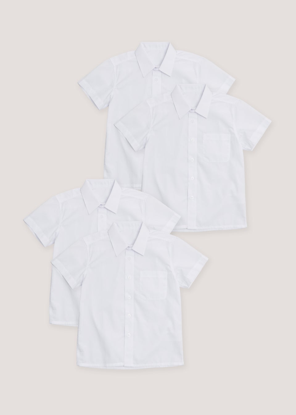 Boys 5 Pack White Short Sleeve School Shirts (4-16yrs)