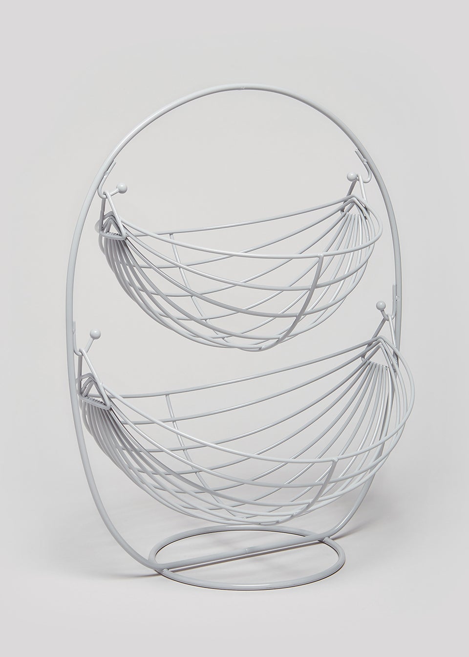 Light Grey Wire Two Tier Fruit Basket (34cm x 22cm)