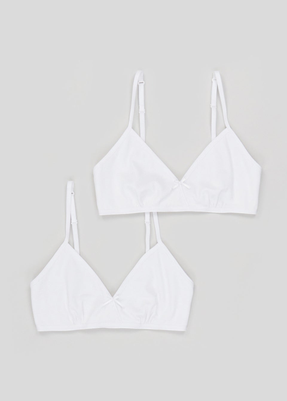 Girls 2 Pack White Crossover Bras (28AA-34A)