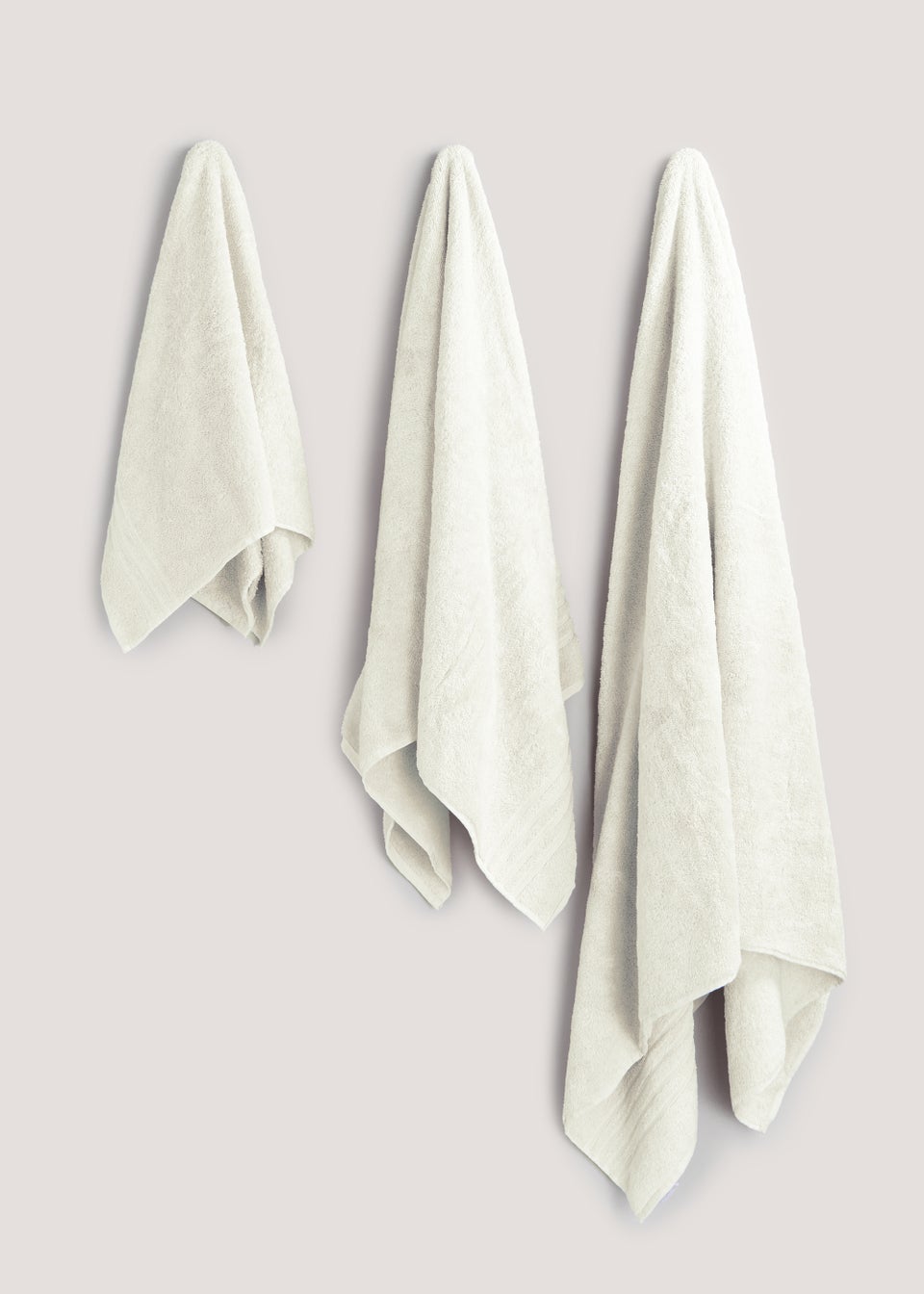 Cream 100 Egyptian Cotton Towels Matalan