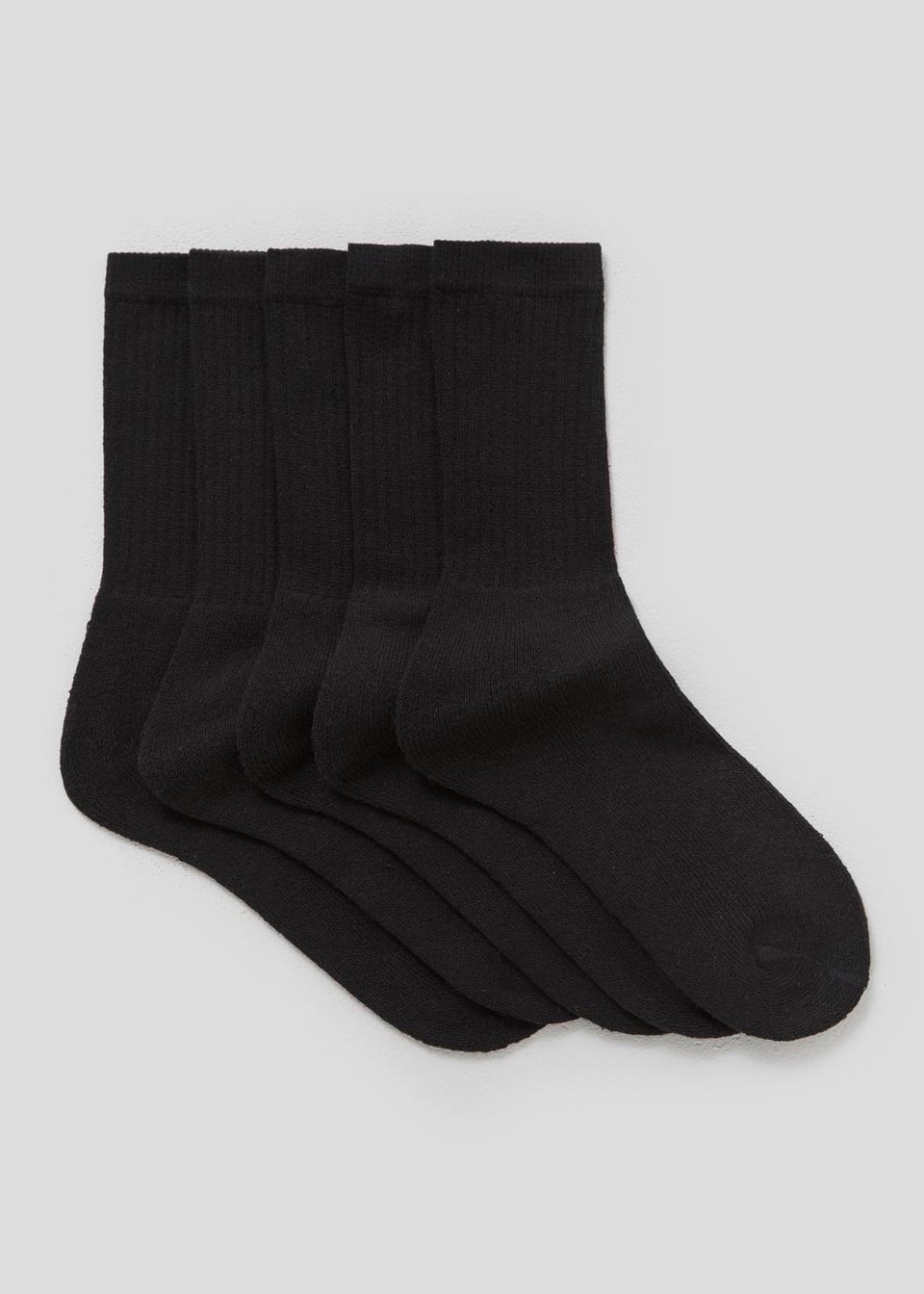 5 Pack Black Sports Socks